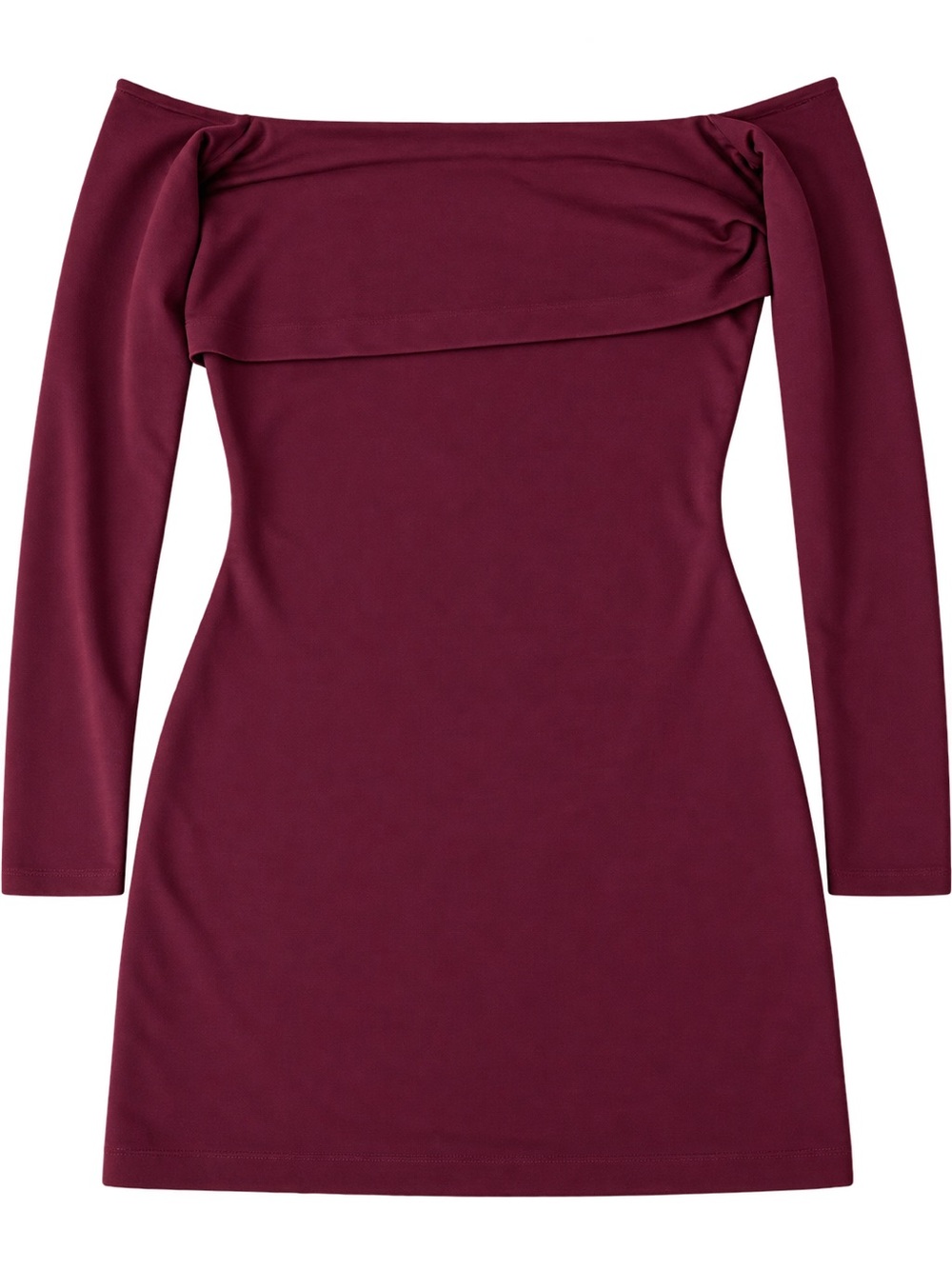 H&M off shoulder burgundy dress, Small PTP 15, Waist 28, L 28